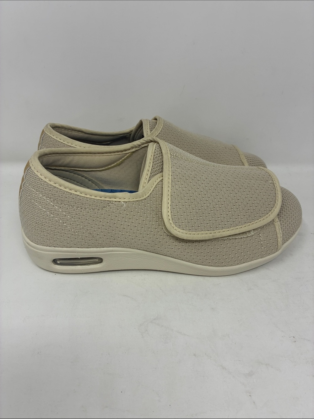 Youyun Comfort Slip-On Velcro Sneakers in Beige 7M comfort form technology